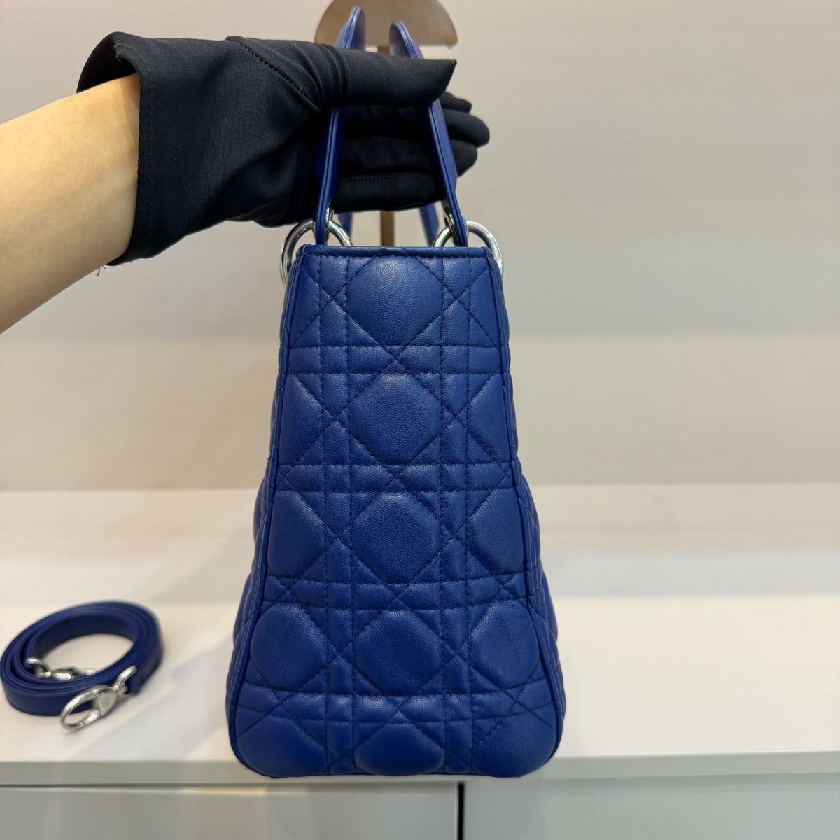 Dior - Lady Dior Medium - Leather - Blue - (medium)