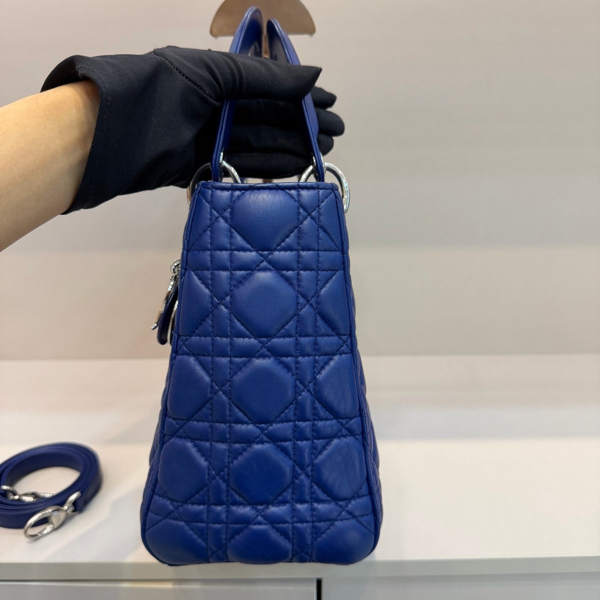 Dior - Lady Dior Medium - Leather - Blue - (medium)