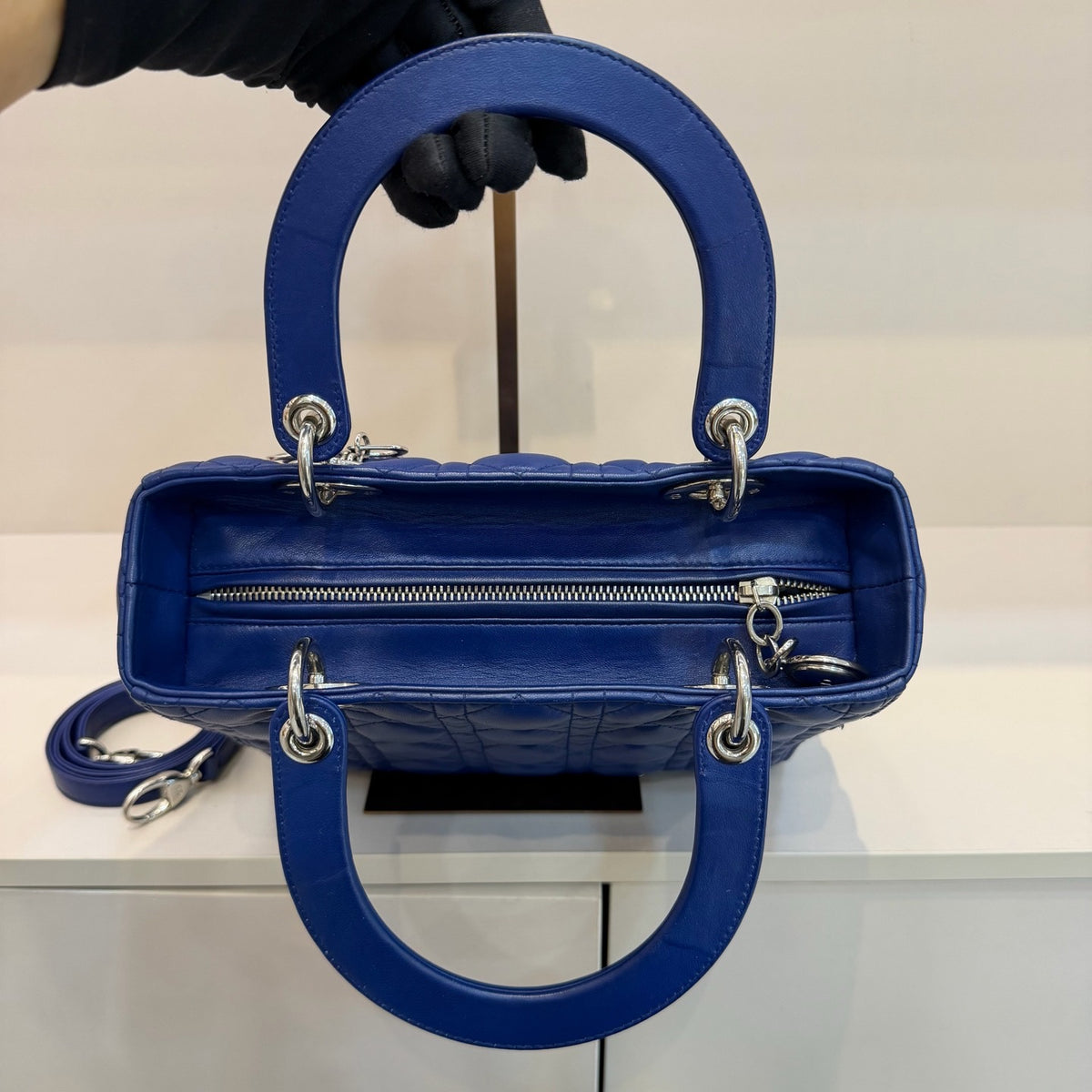 Dior - Lady Dior Medium - Leather - Blue - (medium)