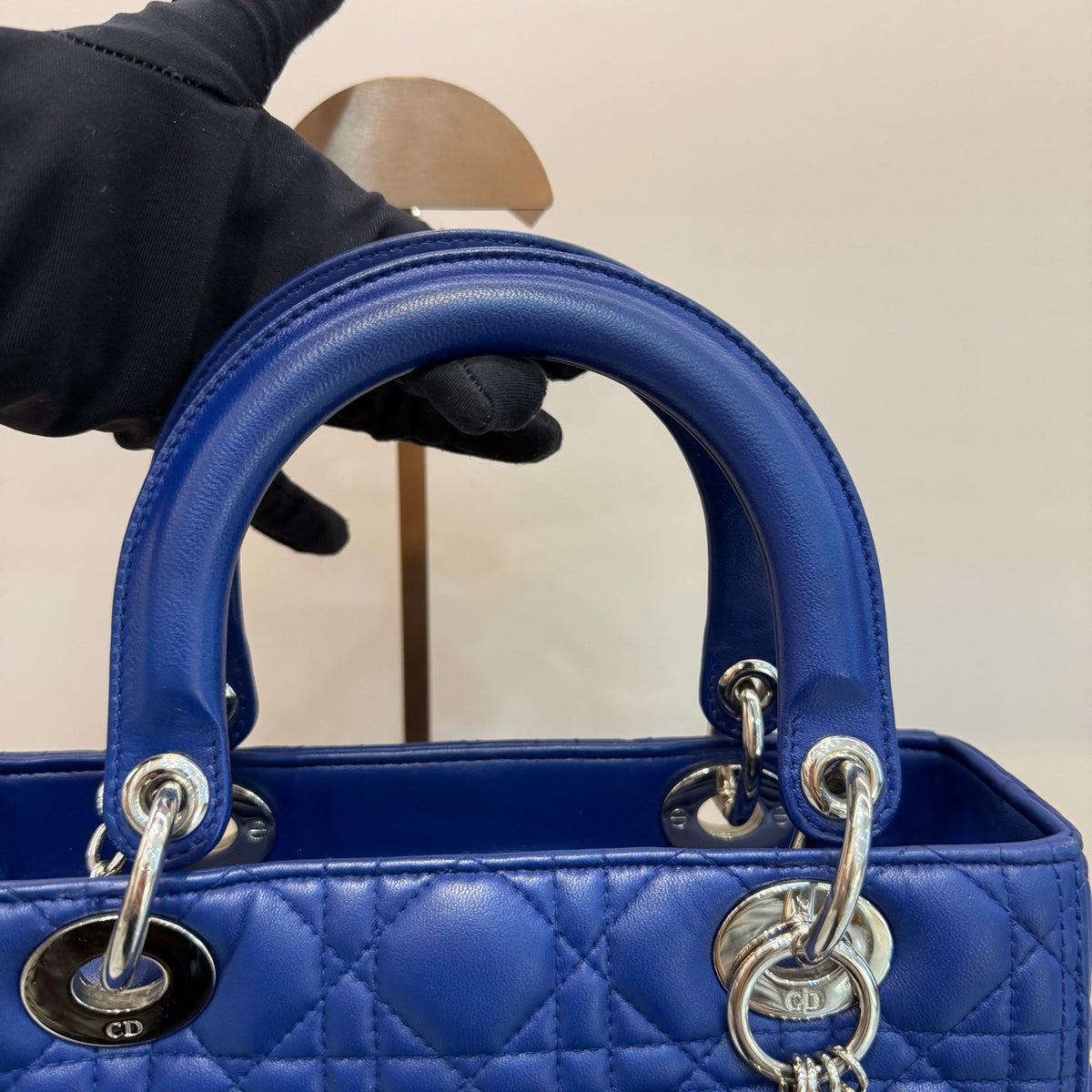 Dior - Lady Dior Medium - Leather - Blue - (medium)