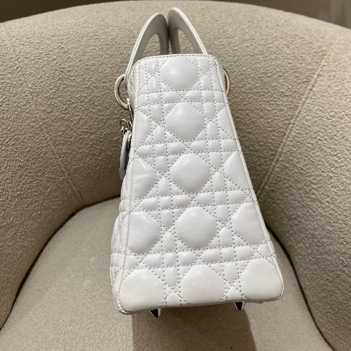 Dior - Lady Dior Medium - Leather - Grey - (medium)