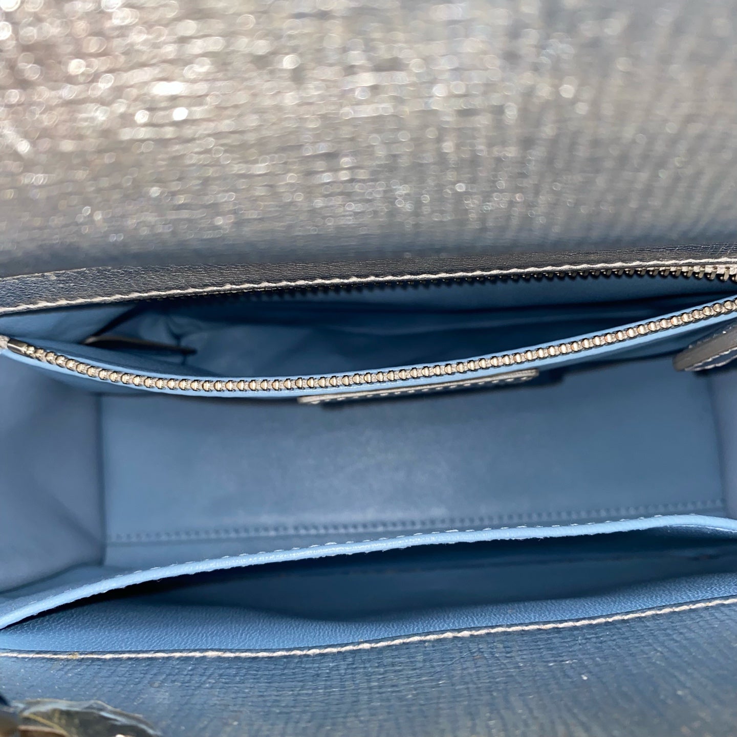 Dior - Lady Dior - Metallic grained leather - Silver with Silver-tone Hardware - (Mini)