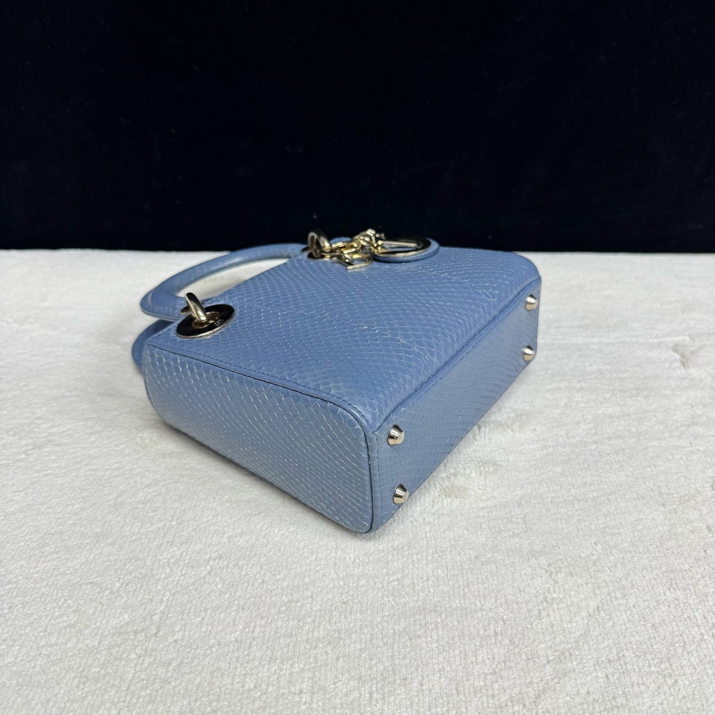 Dior - Lady Dior Mini Bag - Python leather - Blue - (mini)