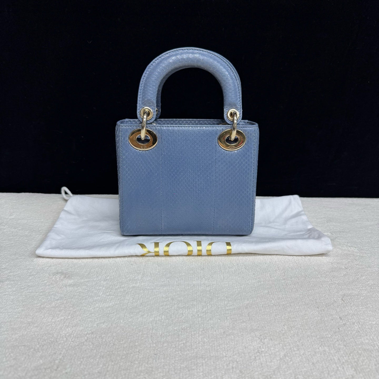 Dior - Lady Dior Mini Bag - Python leather - Blue - (mini)