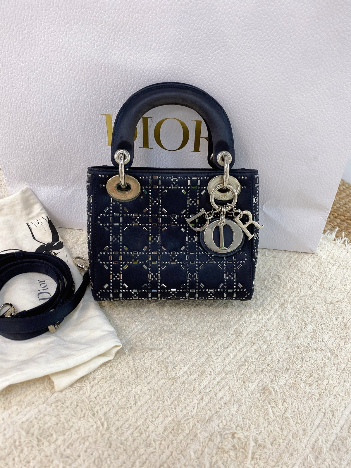 Dior - Lady Dior Mini - Cloth - Black - (Mini)