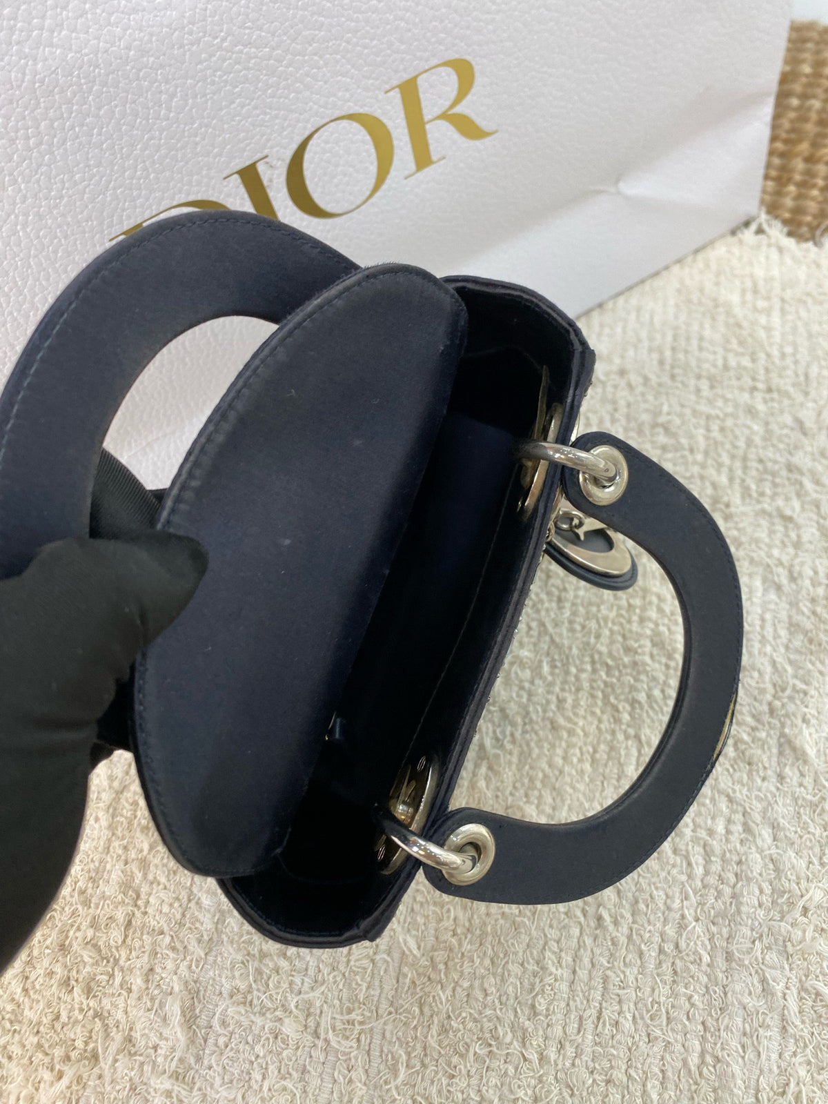 Dior - Lady Dior Mini - Cloth - Black - (Mini)