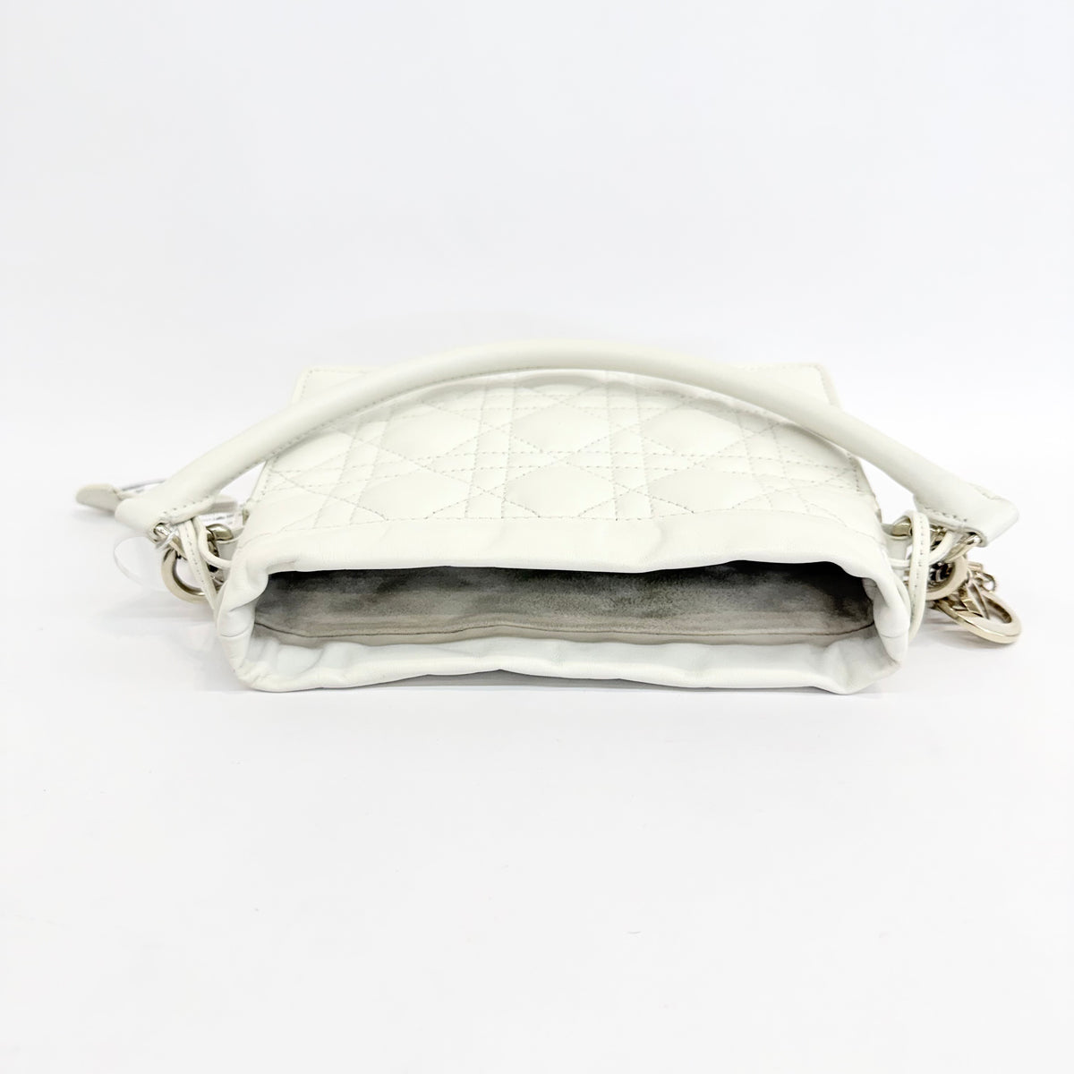 Dior - Lady Dior Mini Drawstring Pouch - Leather - White - (mini)