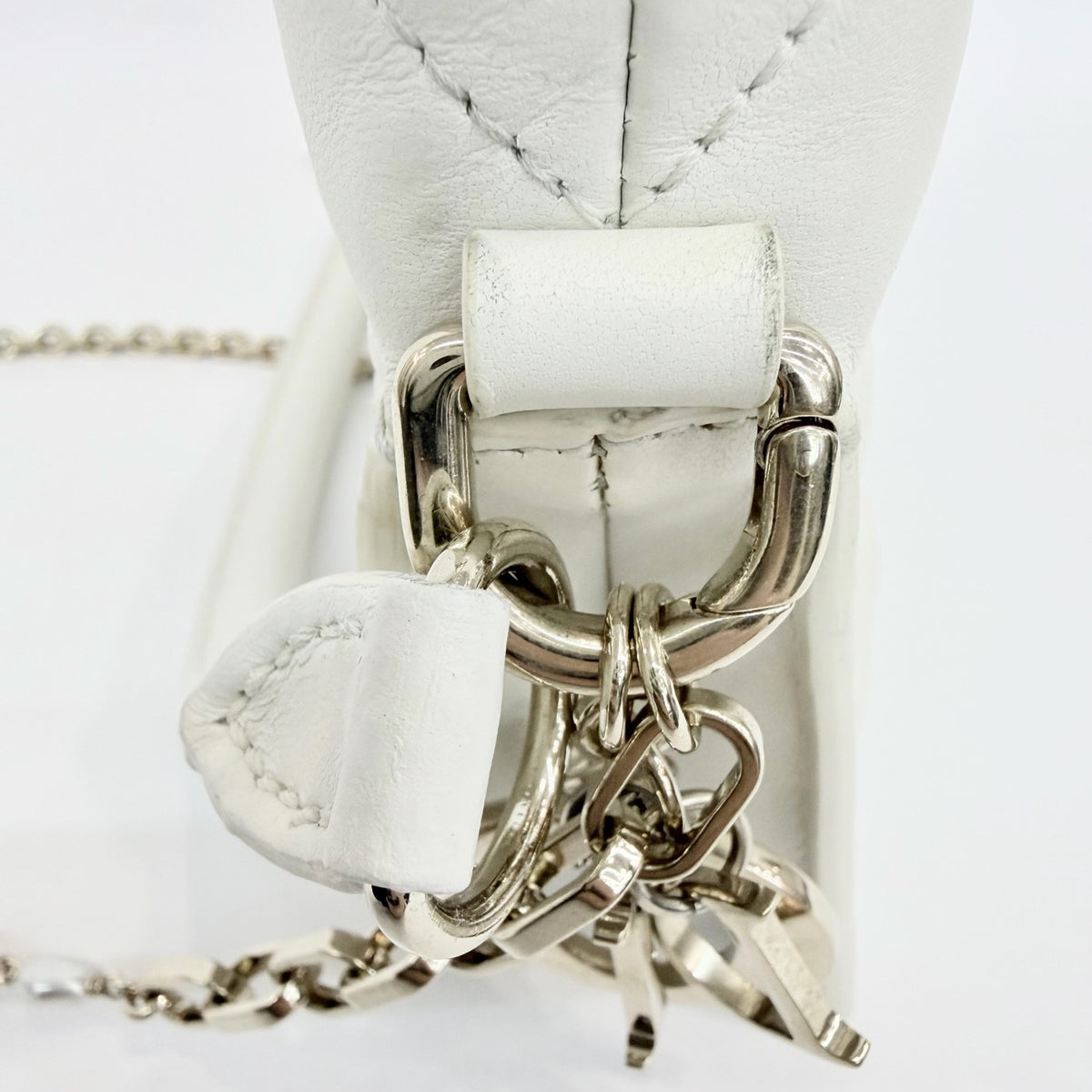 Dior - Lady Dior Mini Drawstring Pouch - Leather - White - (mini)