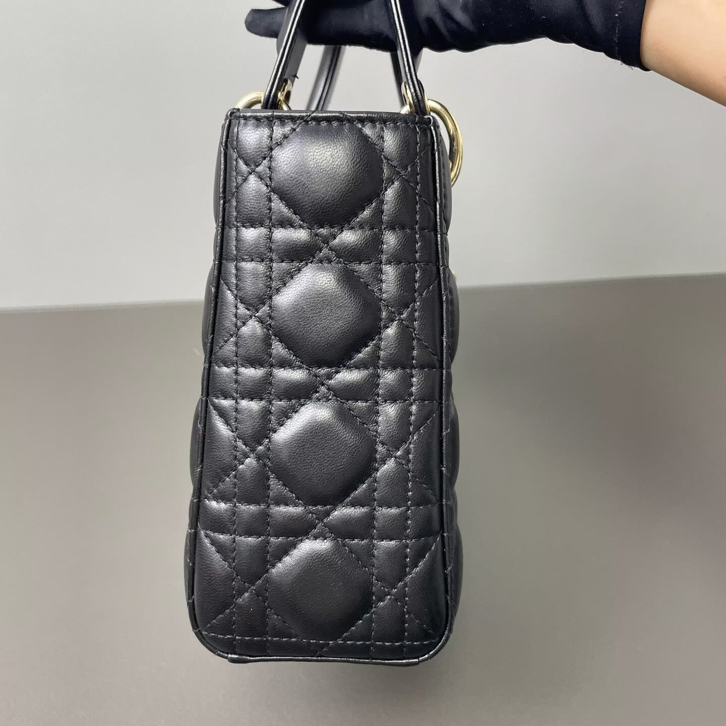 Dior - Lady Dior Mini - Lambskin leather - Black - (Mini)