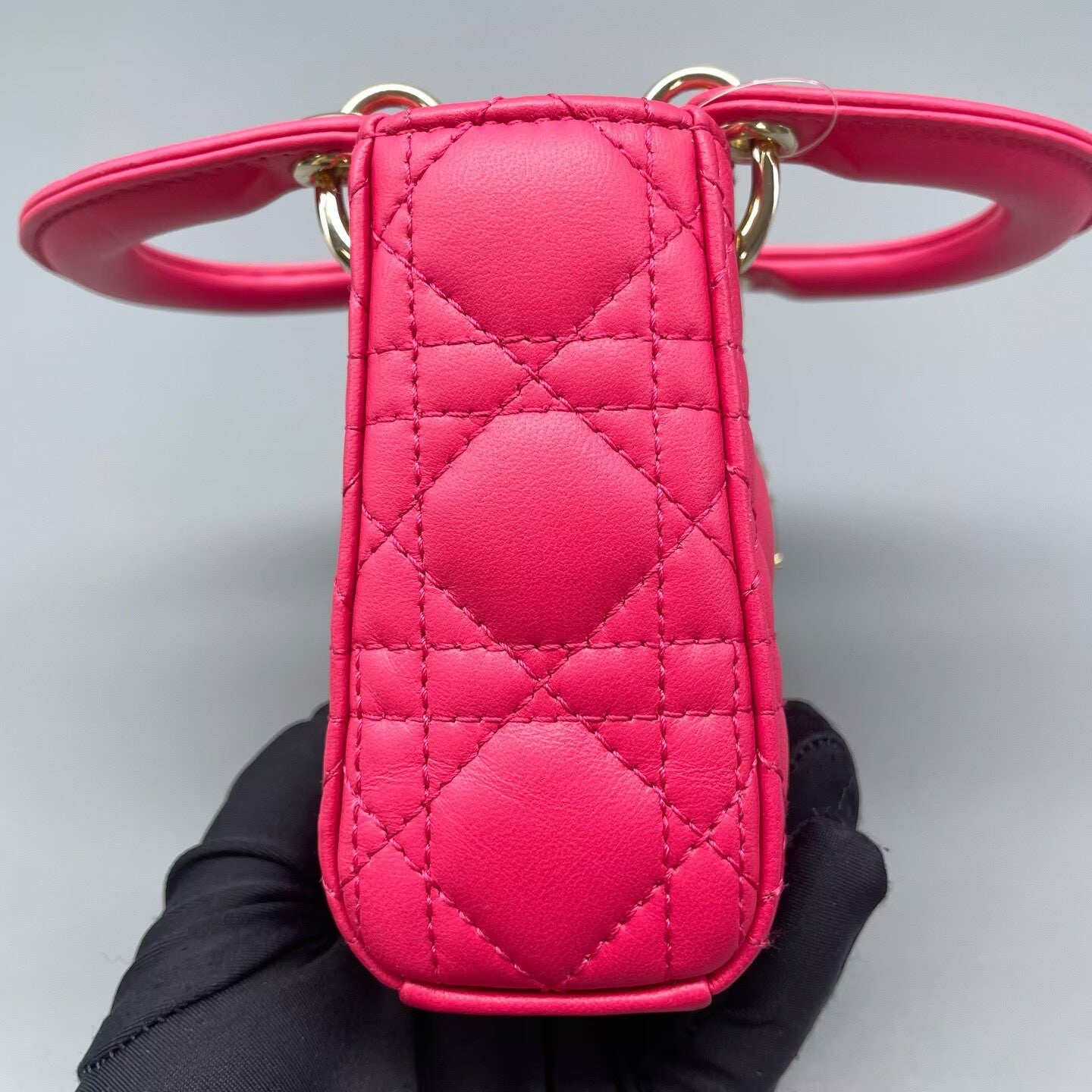 Dior - Lady Dior Mini - Lambskin leather - Fuchsia with Gold-Tone Hardware - (mini)