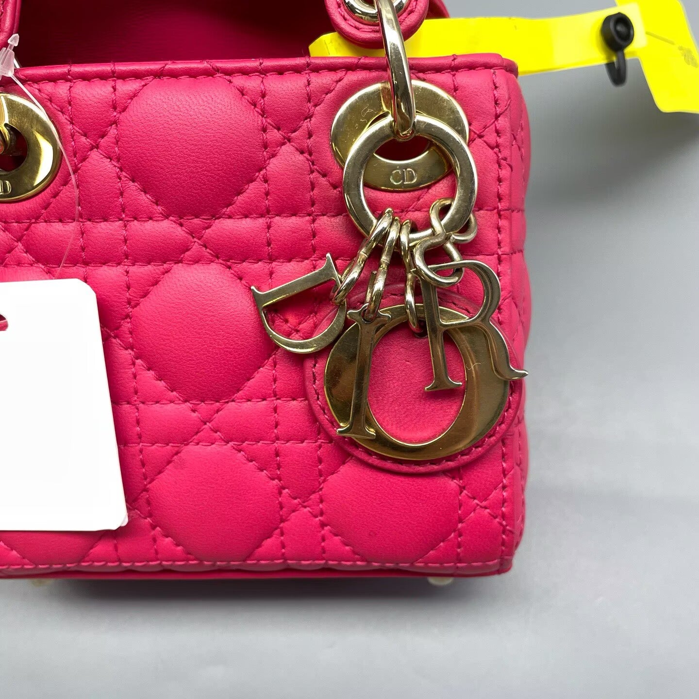 Dior - Lady Dior Mini - Lambskin leather - Fuchsia with Gold-Tone Hardware - (mini)