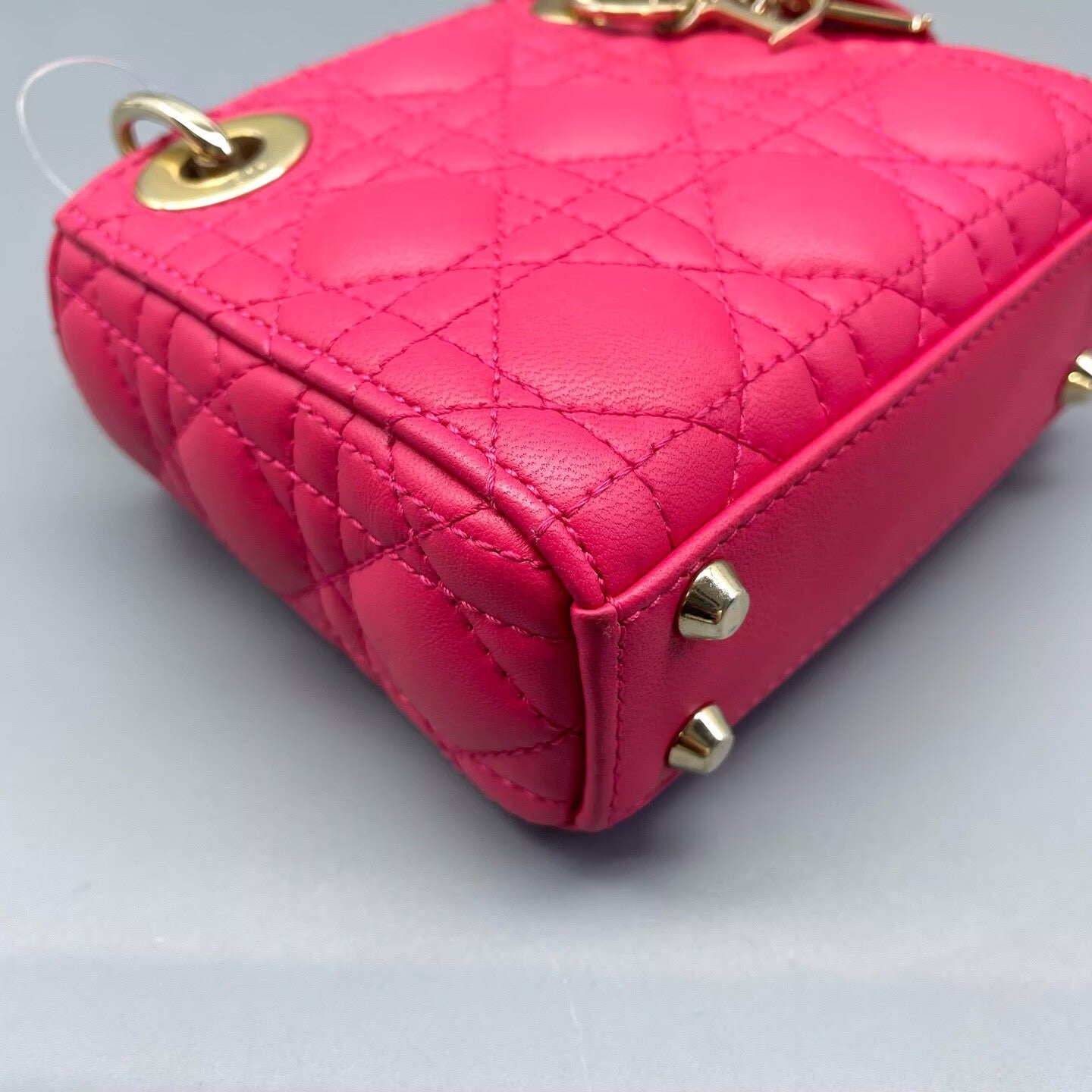 Dior - Lady Dior Mini - Lambskin leather - Fuchsia with Gold-Tone Hardware - (mini)