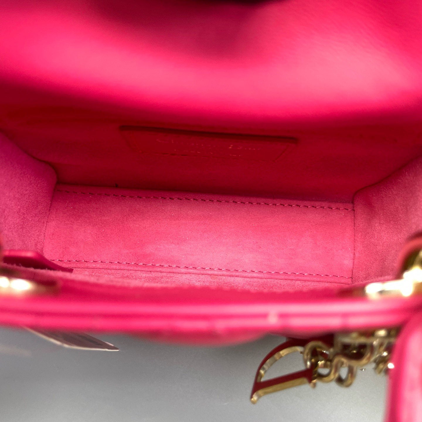 Dior - Lady Dior Mini - Lambskin leather - Fuchsia with Gold-Tone Hardware - (mini)