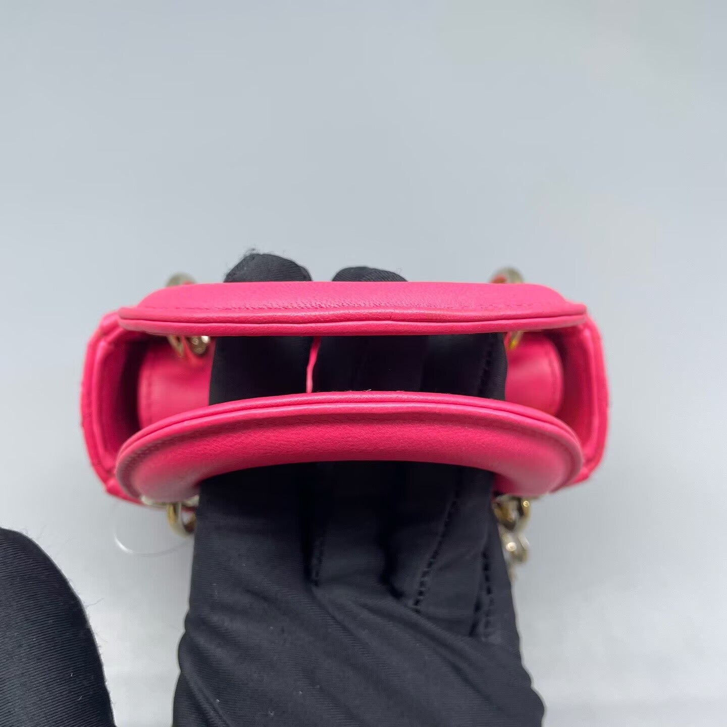 Dior - Lady Dior Mini - Lambskin leather - Fuchsia with Gold-Tone Hardware - (mini)