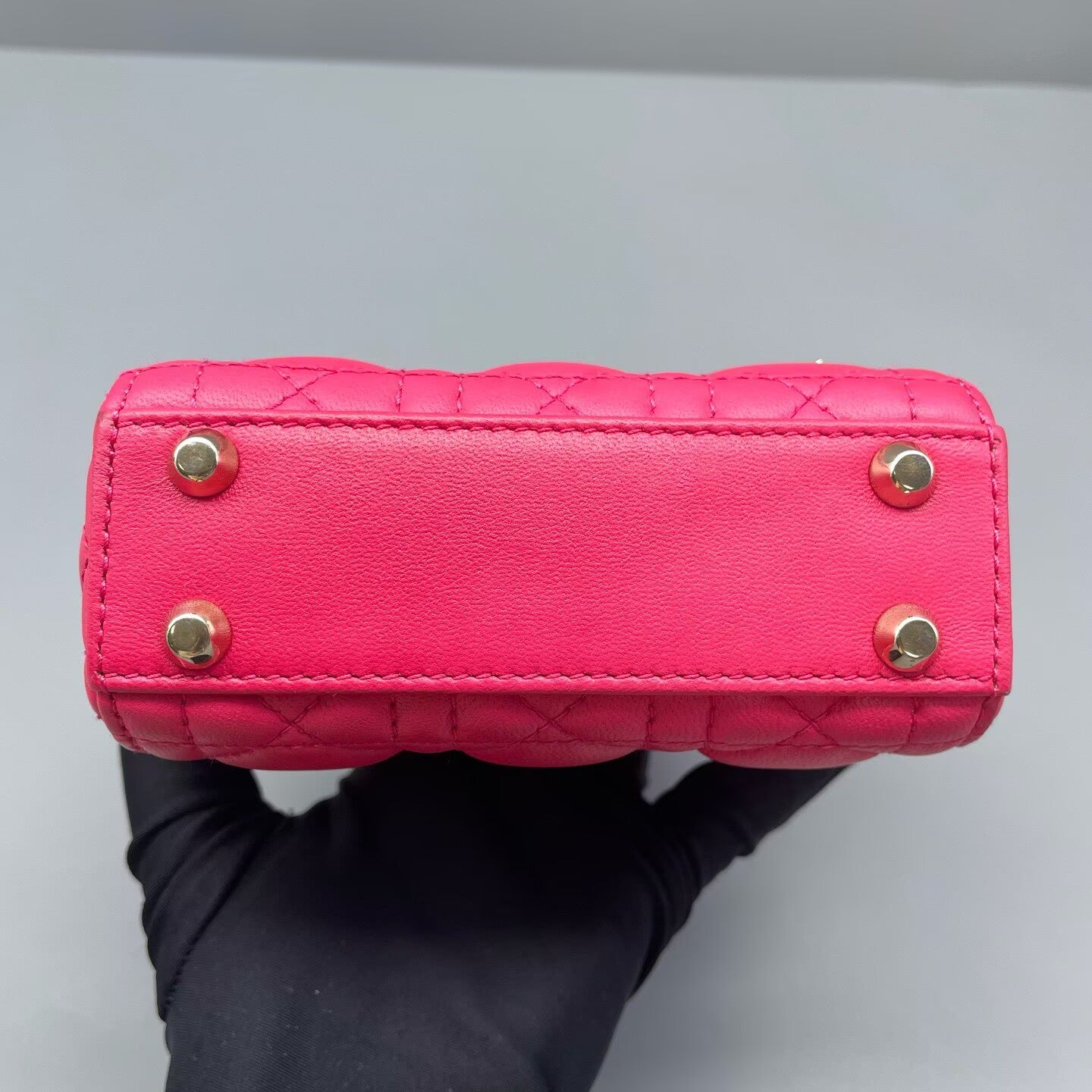 Dior - Lady Dior Mini - Lambskin leather - Fuchsia with Gold-Tone Hardware - (mini)
