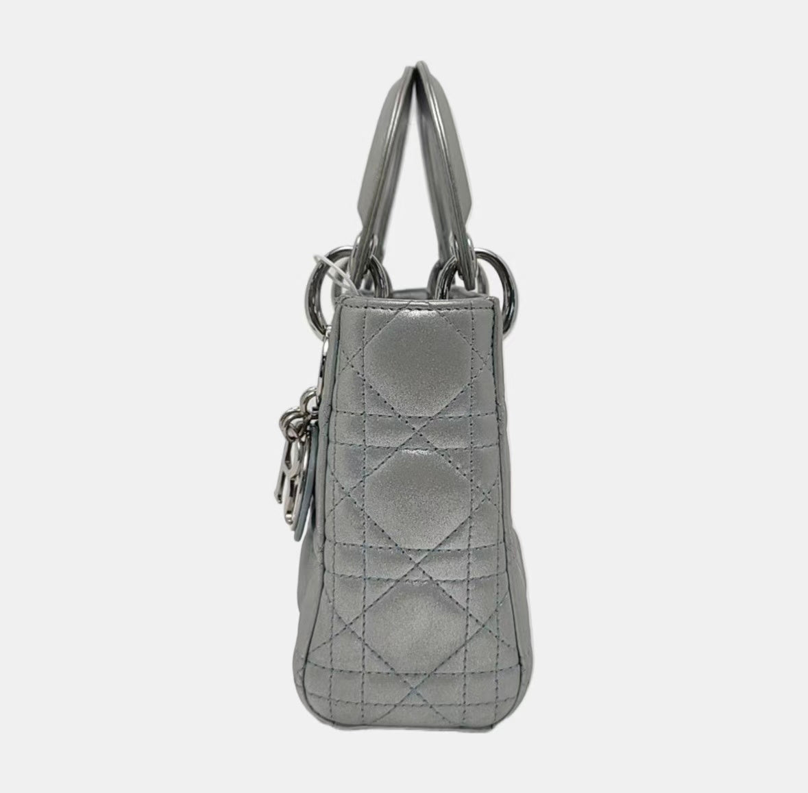 Dior - Lady Dior Mini - Lambskin leather - Metallic Light Blue with Silver-Tone Hardware - (mini)