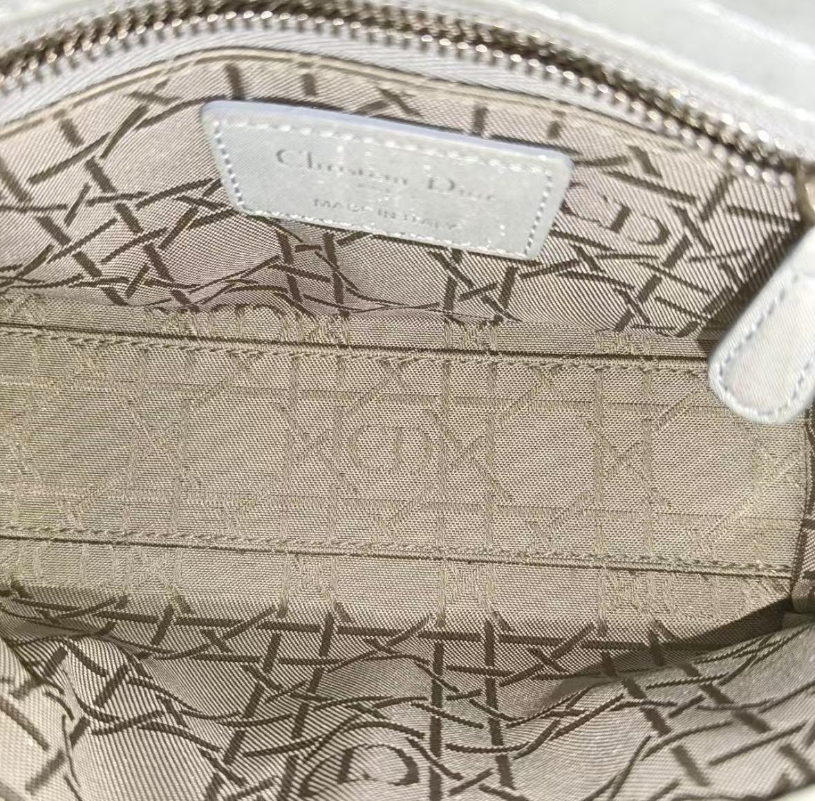 Dior - Lady Dior Mini - Lambskin leather - Metallic Light Blue with Silver-Tone Hardware - (mini)
