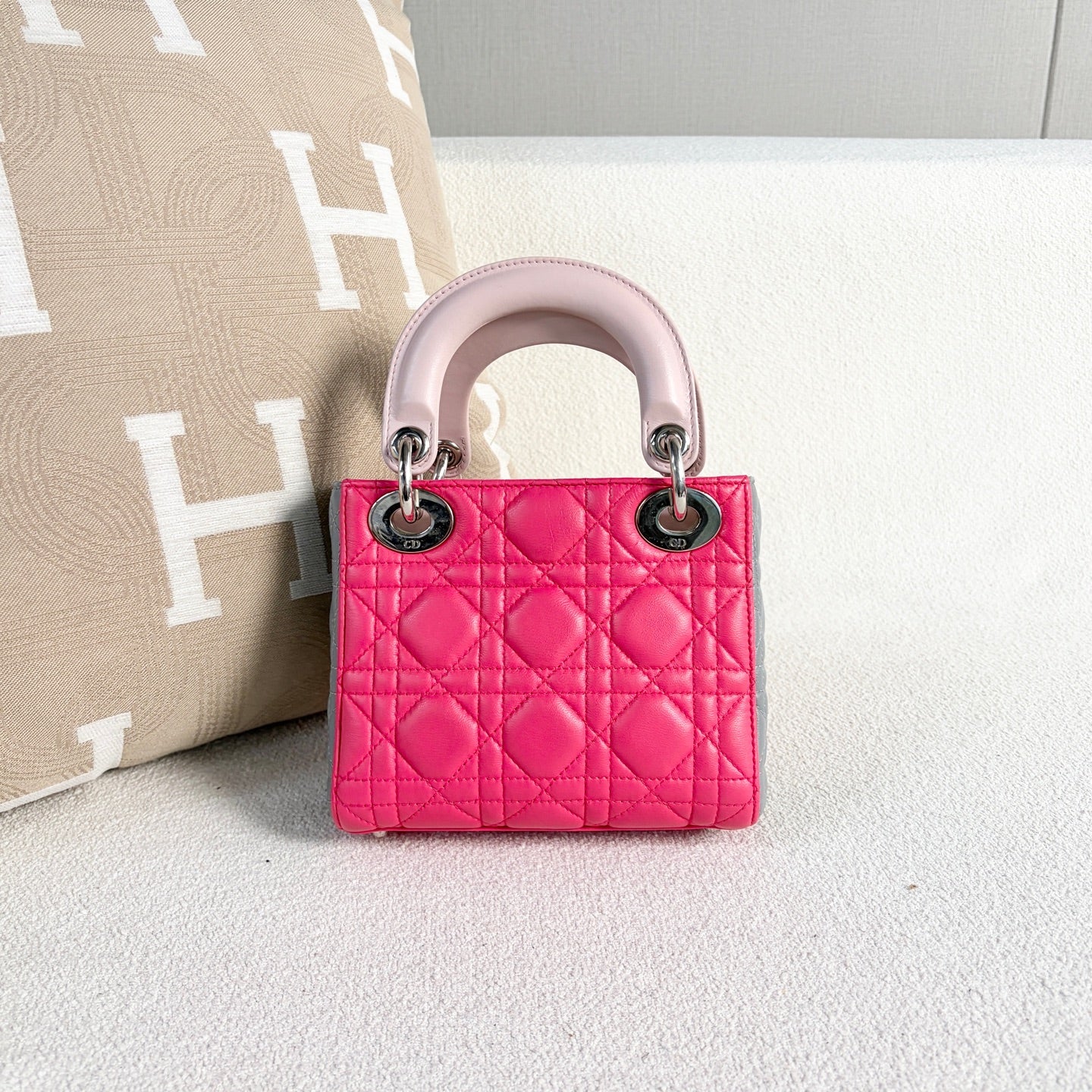 Dior - Lady Dior Mini - Lambskin leather - Multicolour (Hot Pink, Light Pink, Grey) - (Mini)