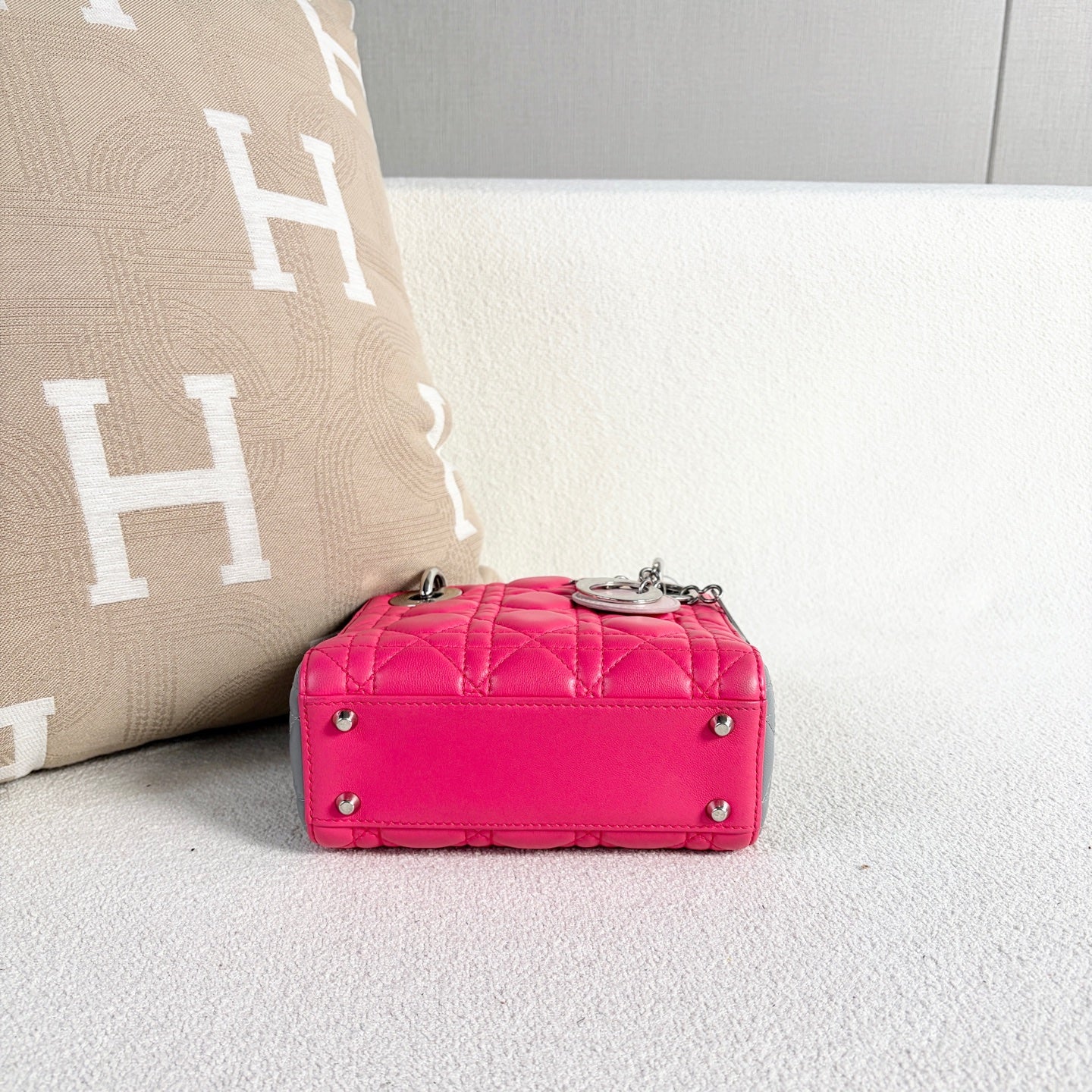 Dior - Lady Dior Mini - Lambskin leather - Multicolour (Hot Pink, Light Pink, Grey) - (Mini)