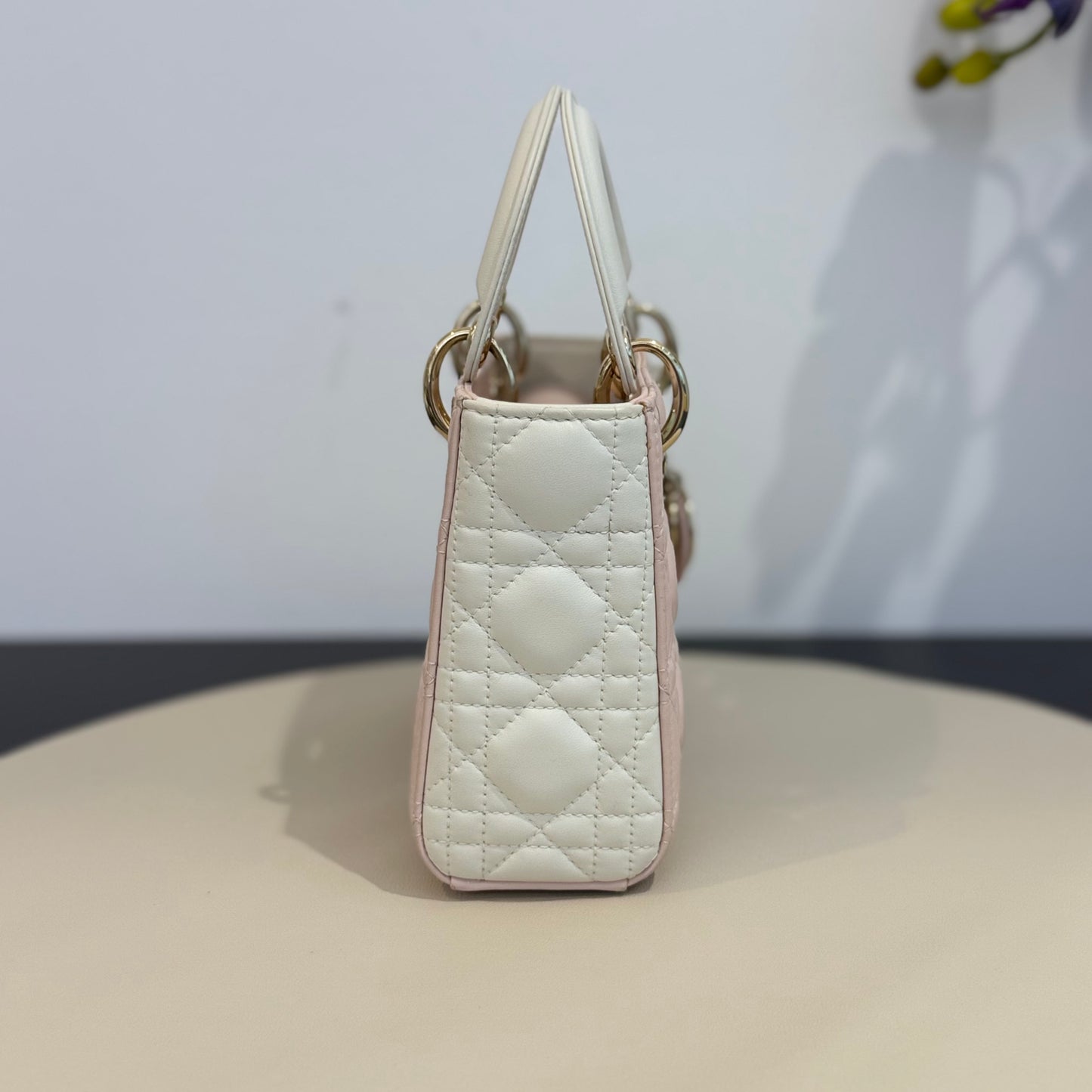 Dior - Lady Dior Mini - Lambskin leather - Pink and White 'Strawberry Milkshake' - (Mini)