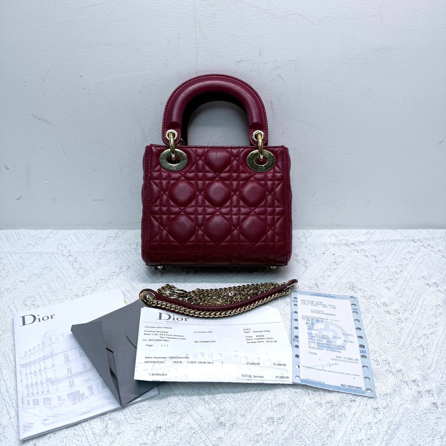 Dior - Lady Dior Mini - Lambskin leather - Red with Gold-Tone Hardware - (Mini)
