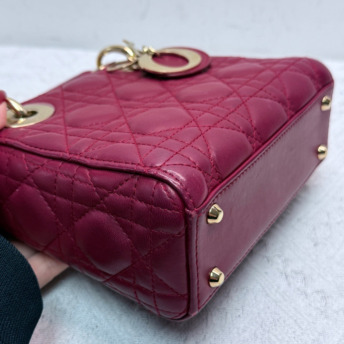 Dior - Lady Dior Mini - Lambskin leather - Red with Gold-Tone Hardware - (Mini)
