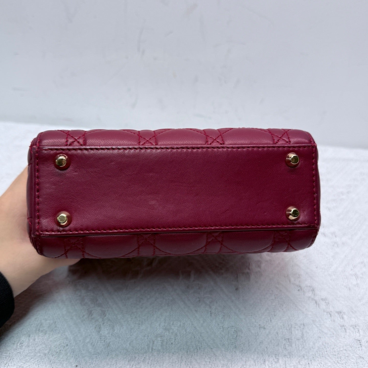 Dior - Lady Dior Mini - Lambskin leather - Red with Gold-Tone Hardware - (Mini)