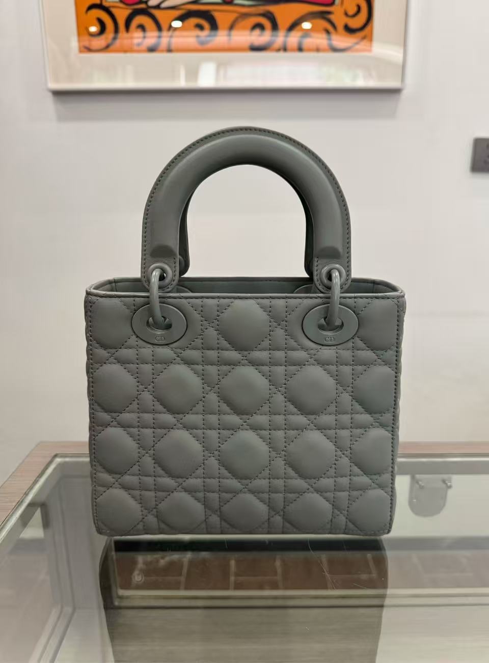 Dior - Lady Dior Mini - Lambskin leather - Rock Grey - (Mini)