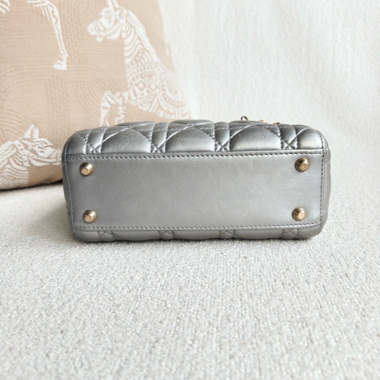Dior - Lady Dior Mini - Lambskin leather - Silver - (Mini)