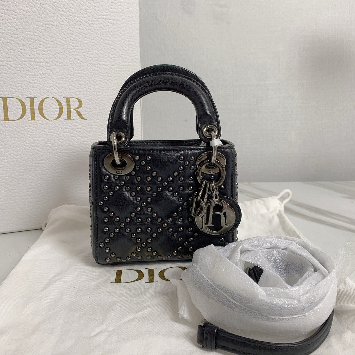 Dior - Lady Dior Mini - Leather - Black - (mini)