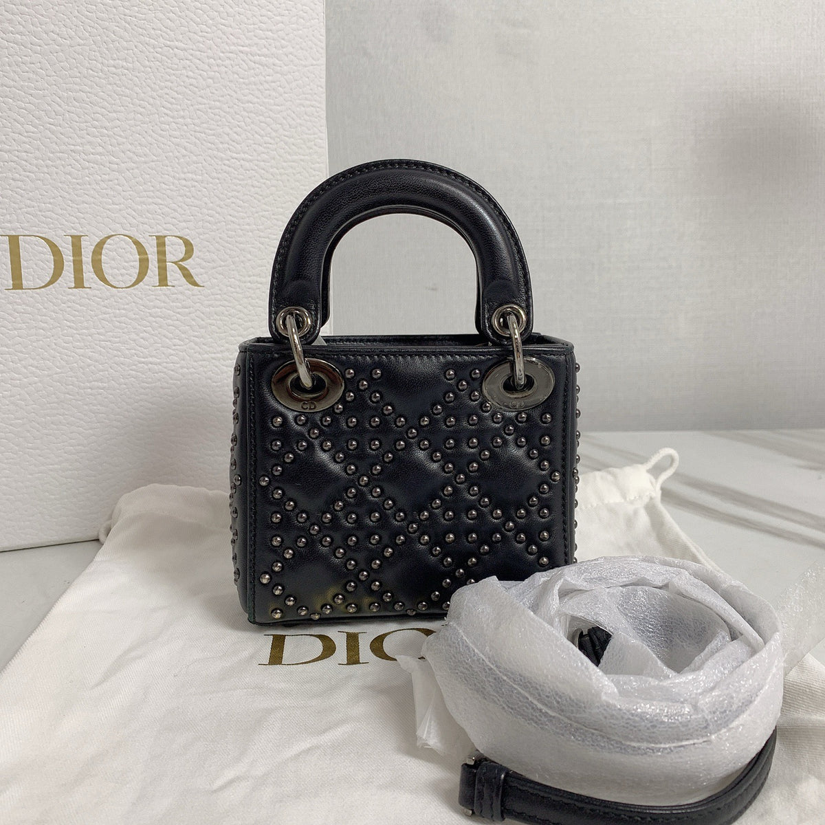 Dior - Lady Dior Mini - Leather - Black - (mini)
