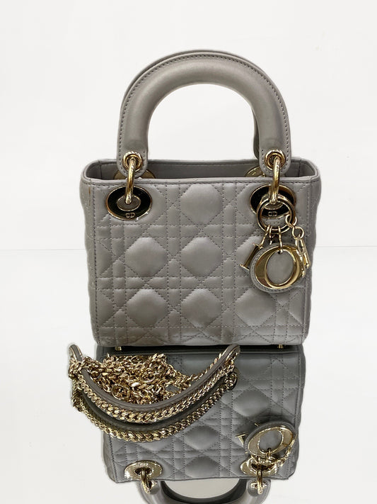 Dior - Lady Dior (Mini) - Leather - Grey - (mini)