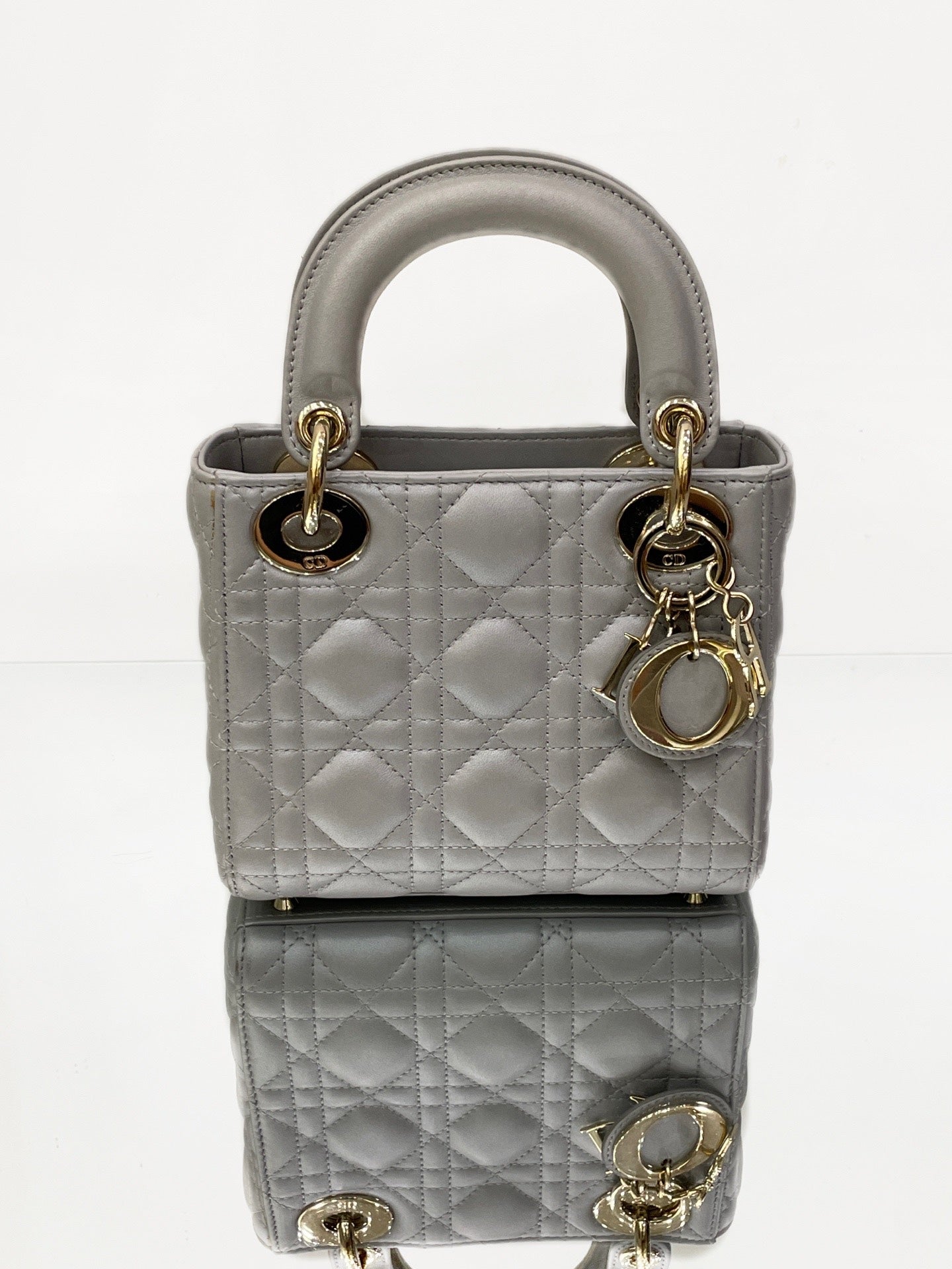 Dior - Lady Dior (Mini) - Leather - Grey - (mini)