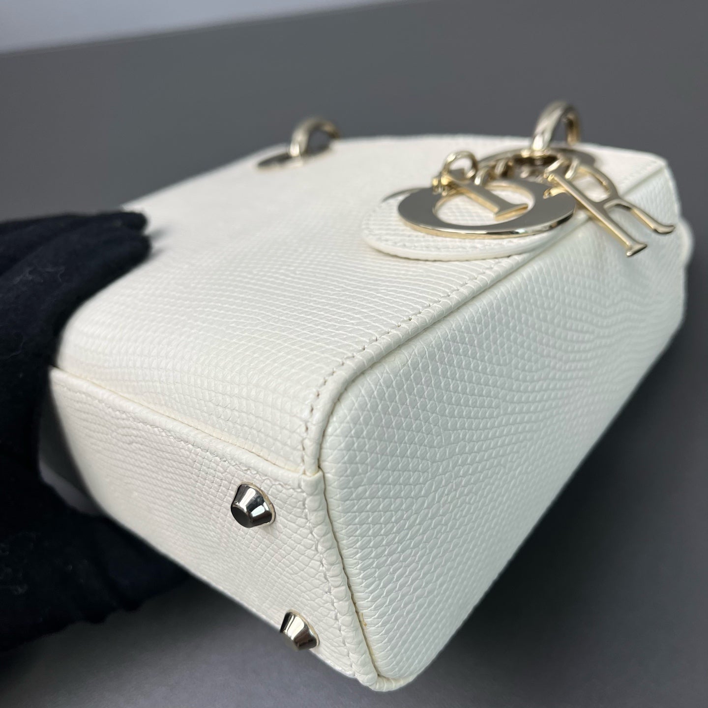 Dior - Lady Dior Mini - Lizard skin - White - (mini)