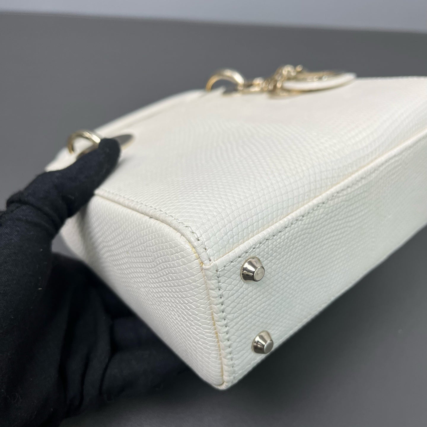 Dior - Lady Dior Mini - Lizard skin - White - (mini)
