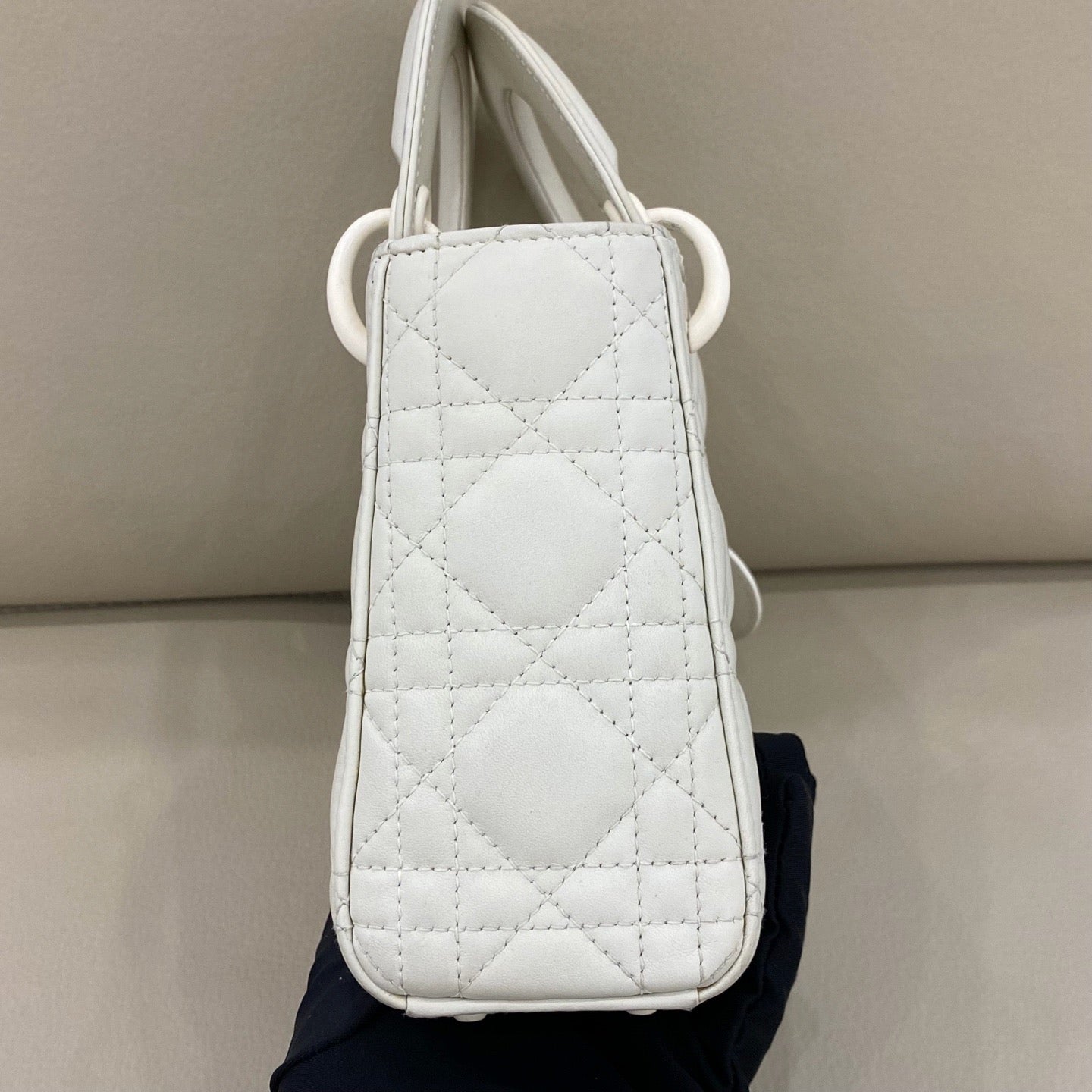 Dior - Lady Dior Mini - Matte calfskin leather - White - (Mini)