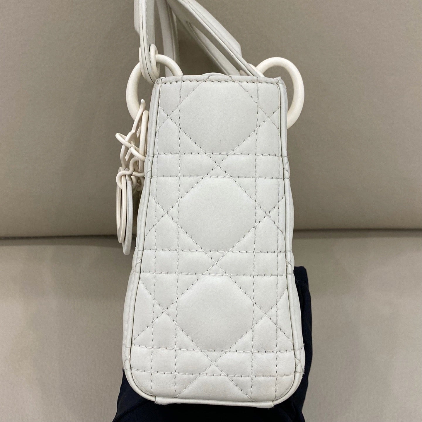 Dior - Lady Dior Mini - Matte calfskin leather - White - (Mini)