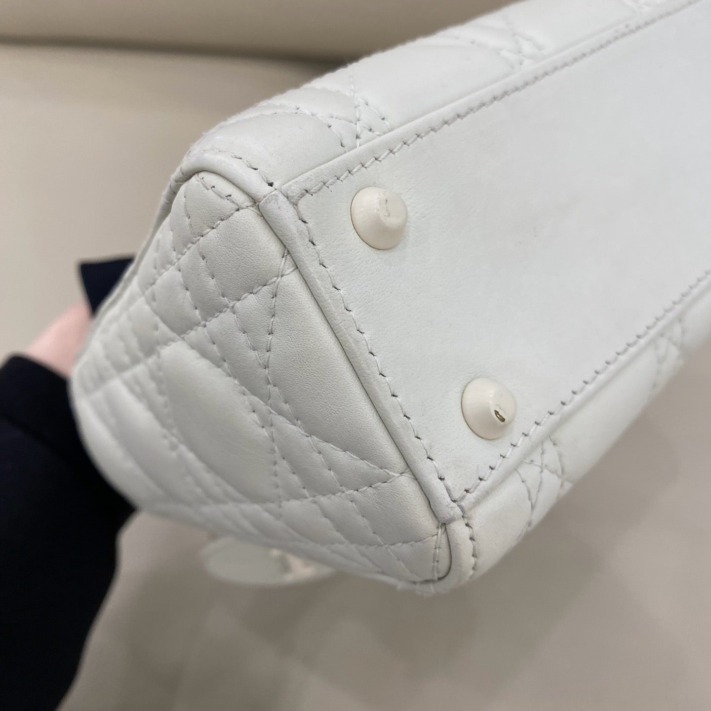 Dior - Lady Dior Mini - Matte calfskin leather - White - (Mini)