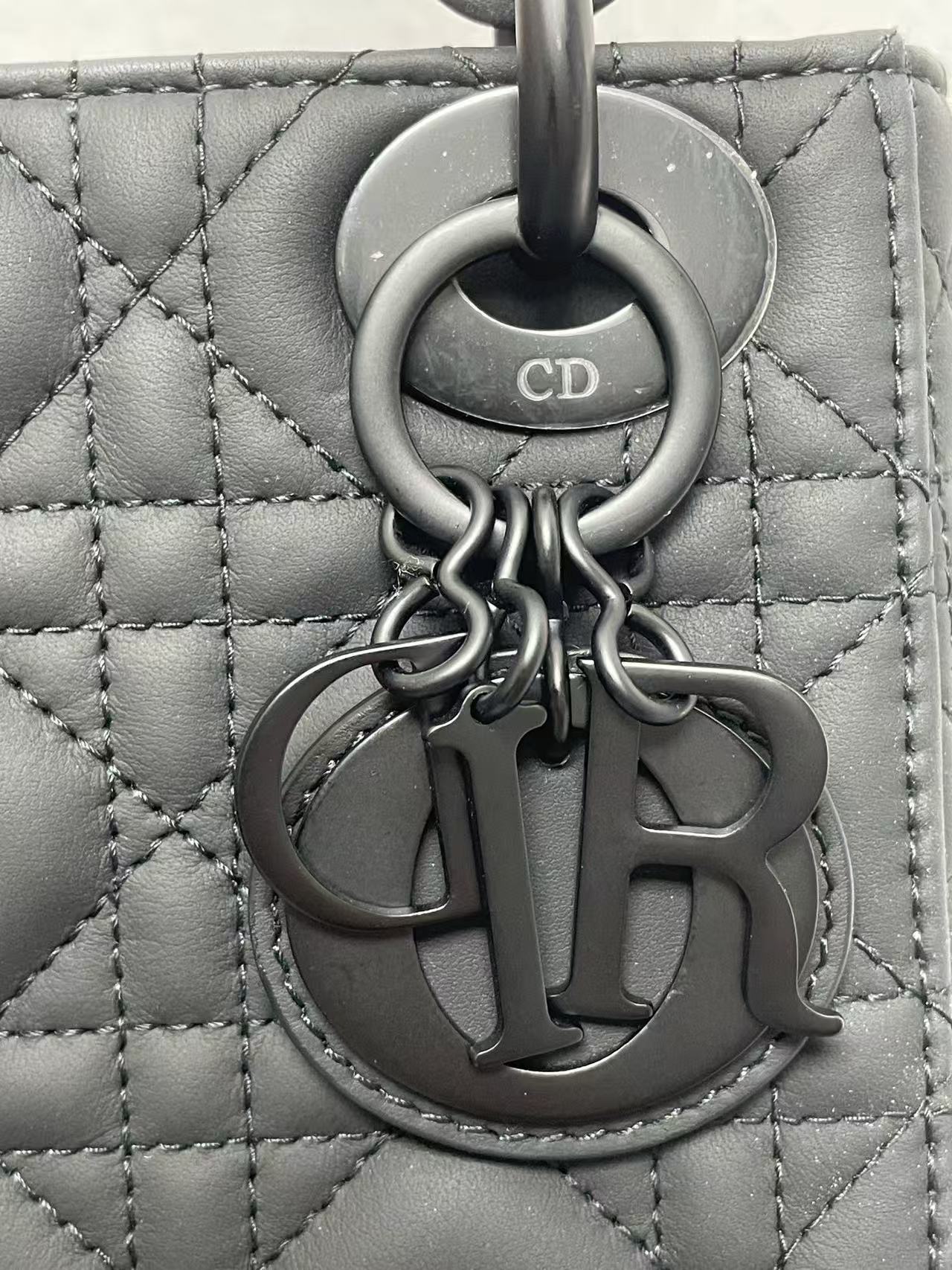 Dior - Lady Dior Mini - Matte Lambskin leather - Black - (mini)