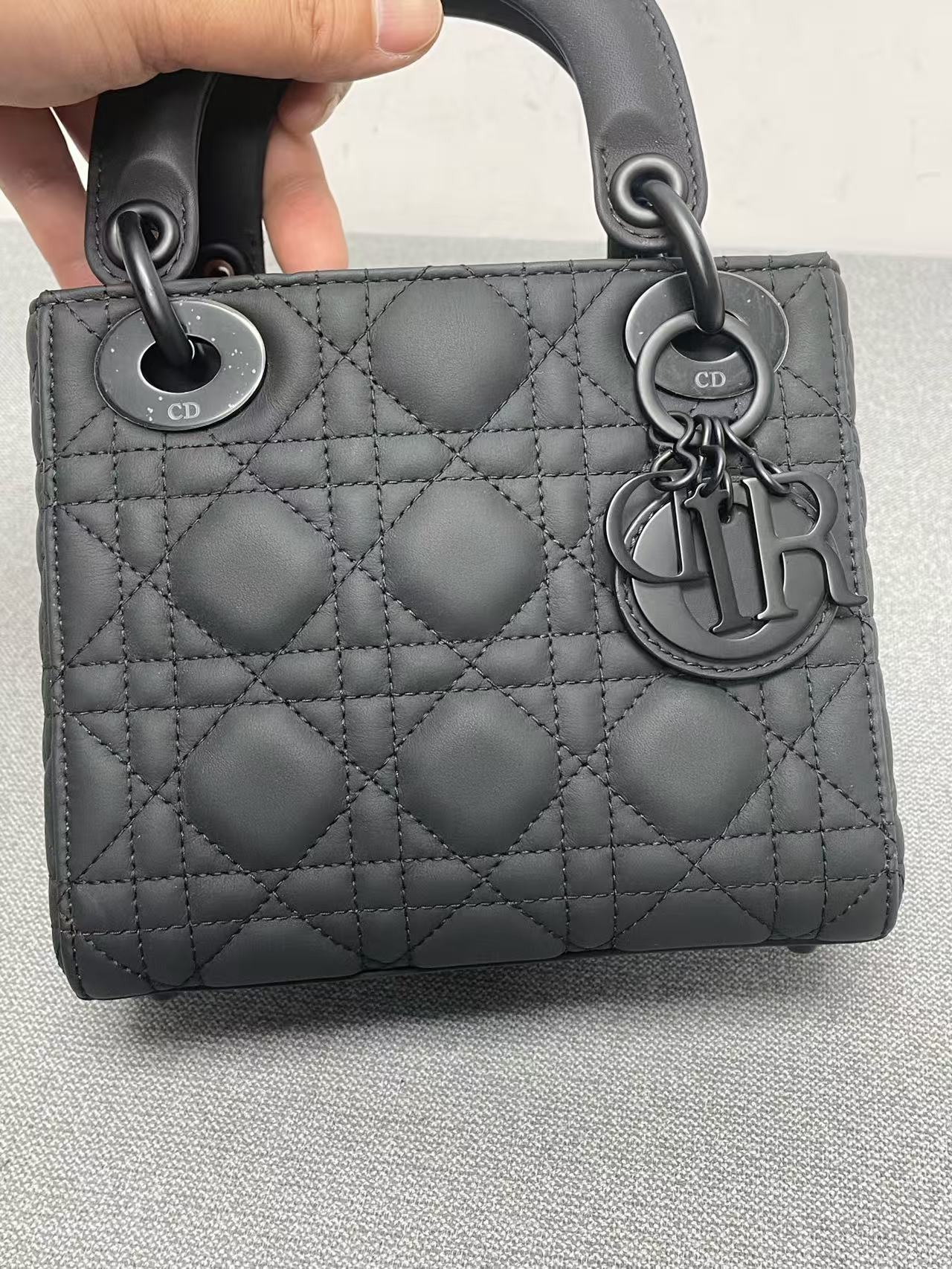 Dior - Lady Dior Mini - Matte Lambskin leather - Black - (mini)