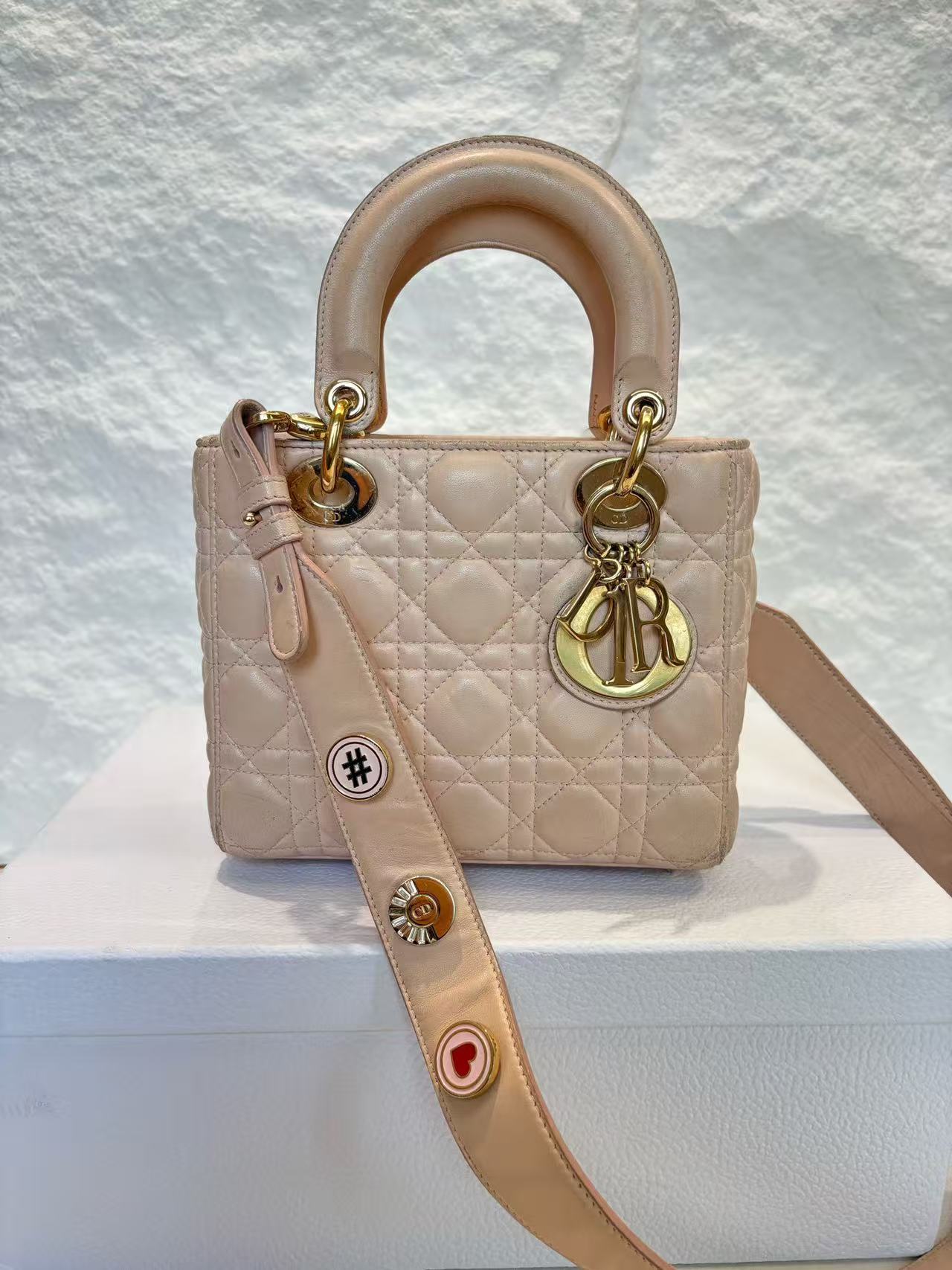 Dior - Lady Dior My ABCDior - Lambskin leather - Pinkish Beige - (Small)