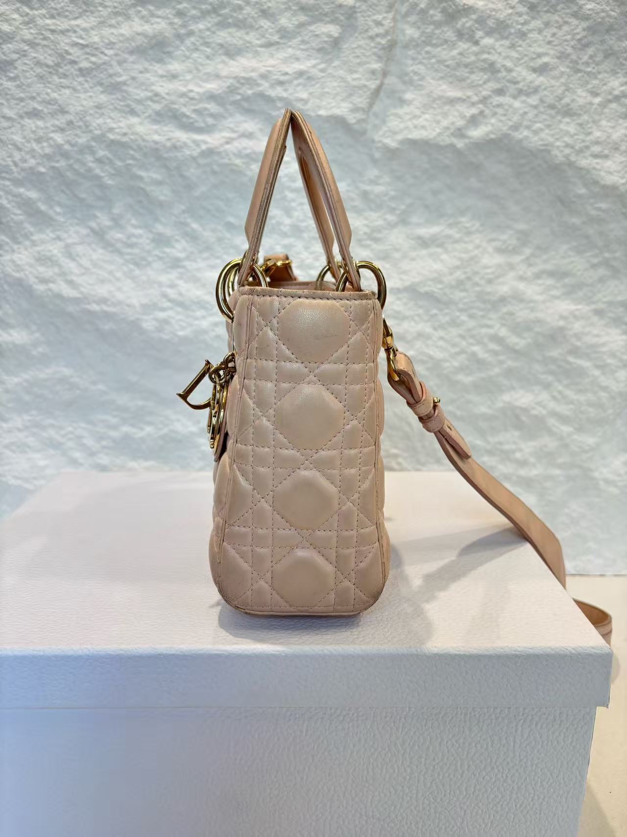 Dior - Lady Dior My ABCDior - Lambskin leather - Pinkish Beige - (Small)