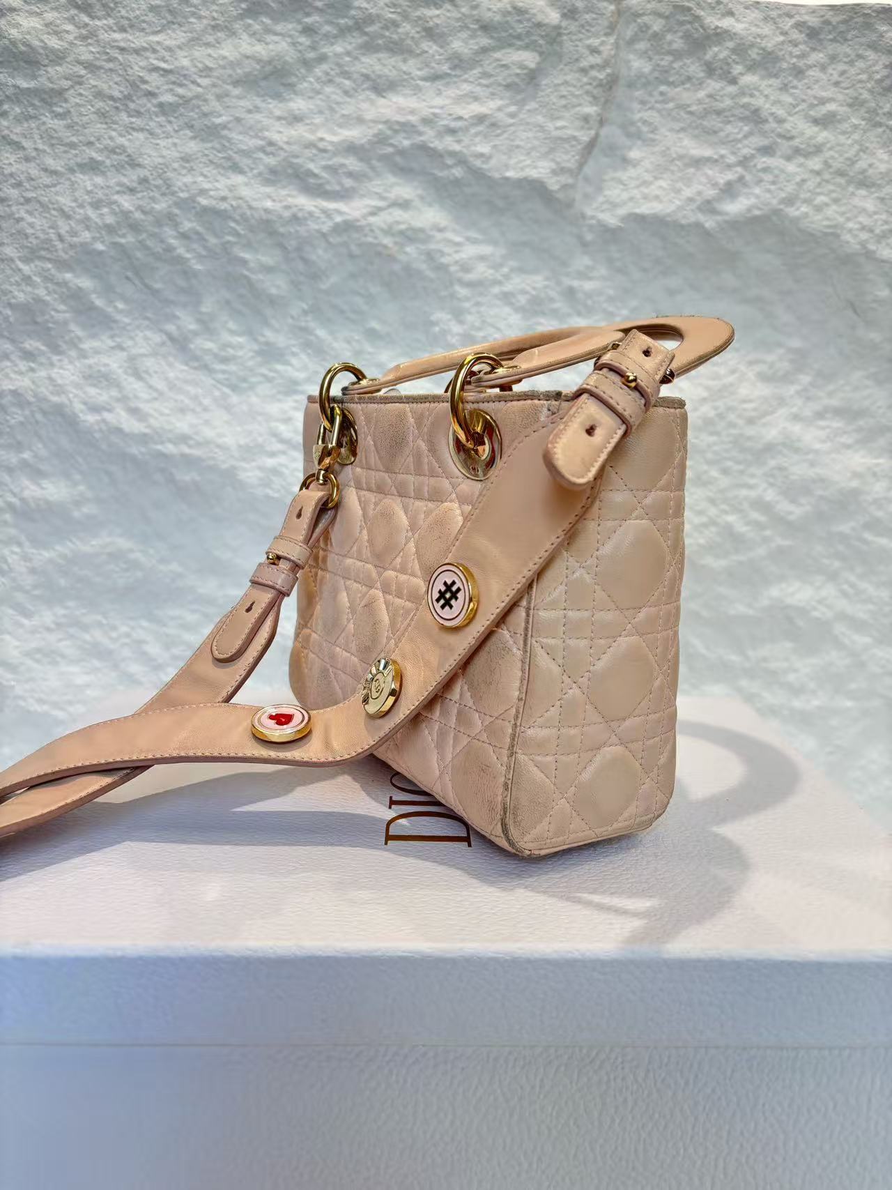 Dior - Lady Dior My ABCDior - Lambskin leather - Pinkish Beige - (Small)