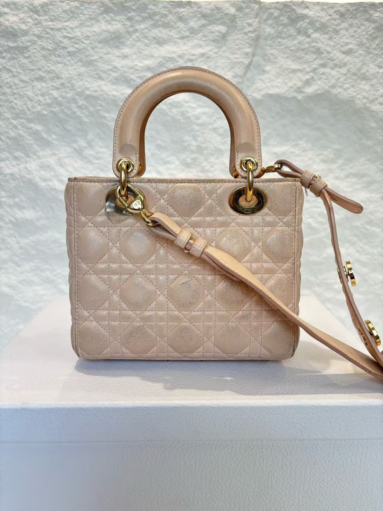 Dior - Lady Dior My ABCDior - Lambskin leather - Pinkish Beige - (Small)
