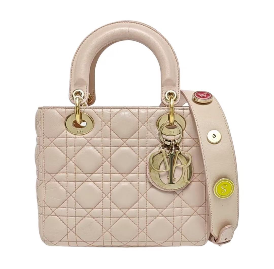 Dior - Lady Dior My ABCDior - Lambskin leather - Pinkish Beige - (Small)