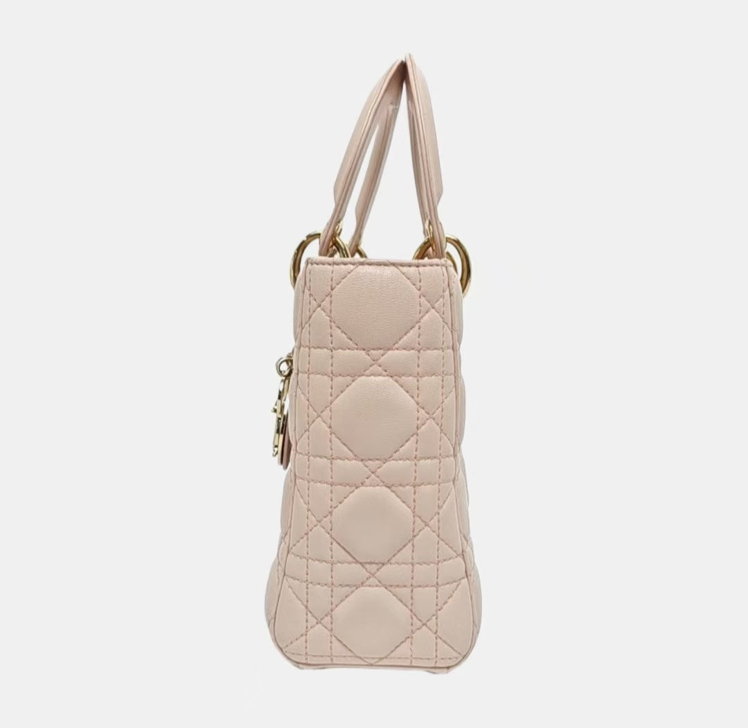 Dior - Lady Dior My ABCDior - Lambskin leather - Pinkish Beige - (Small)