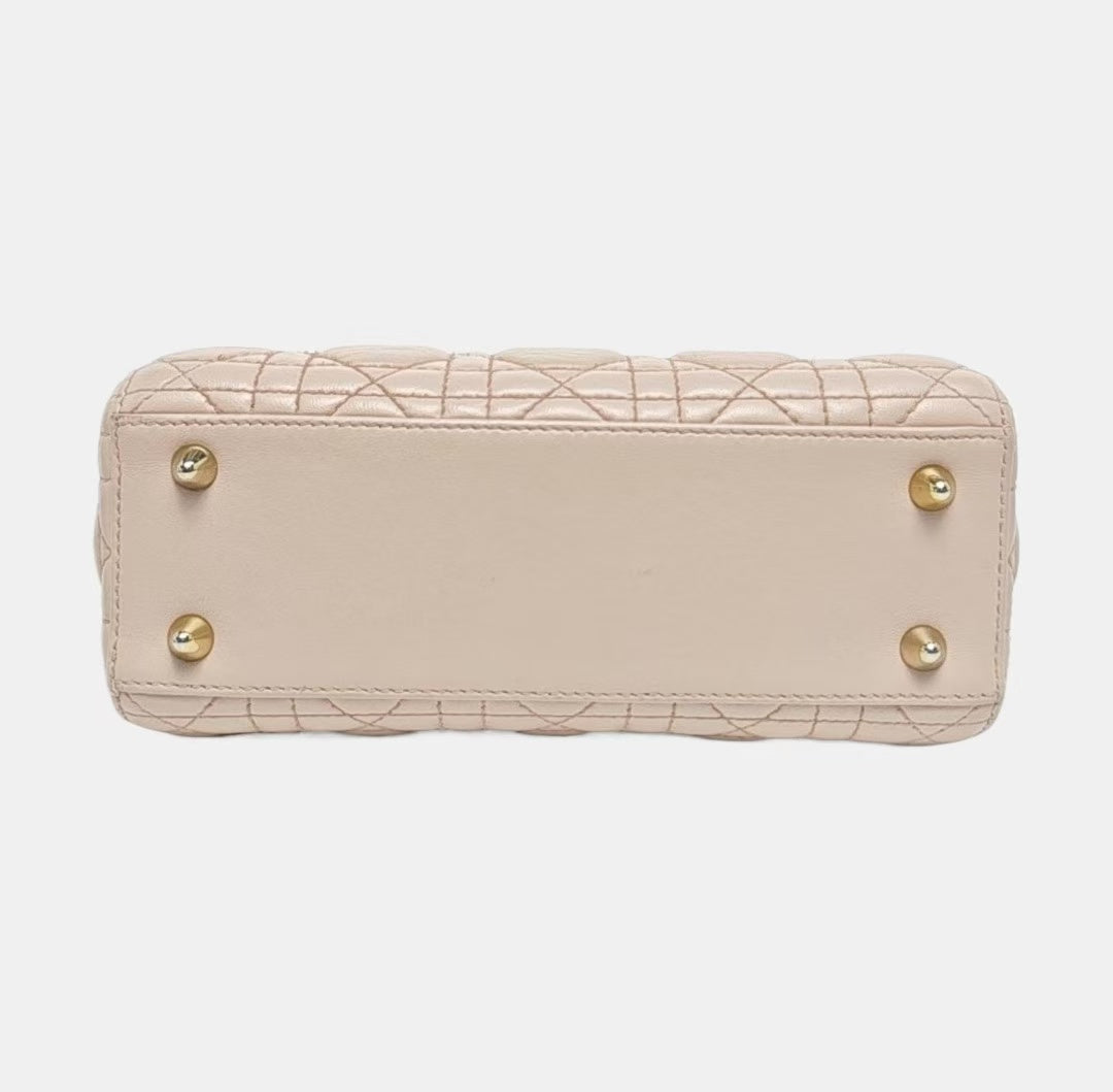 Dior - Lady Dior My ABCDior - Lambskin leather - Pinkish Beige - (Small)