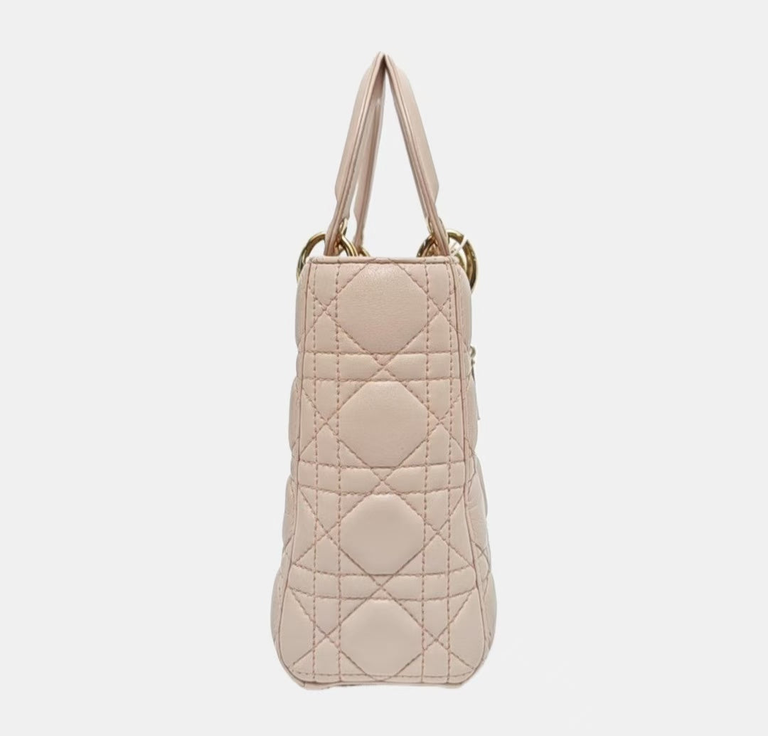 Dior - Lady Dior My ABCDior - Lambskin leather - Pinkish Beige - (Small)