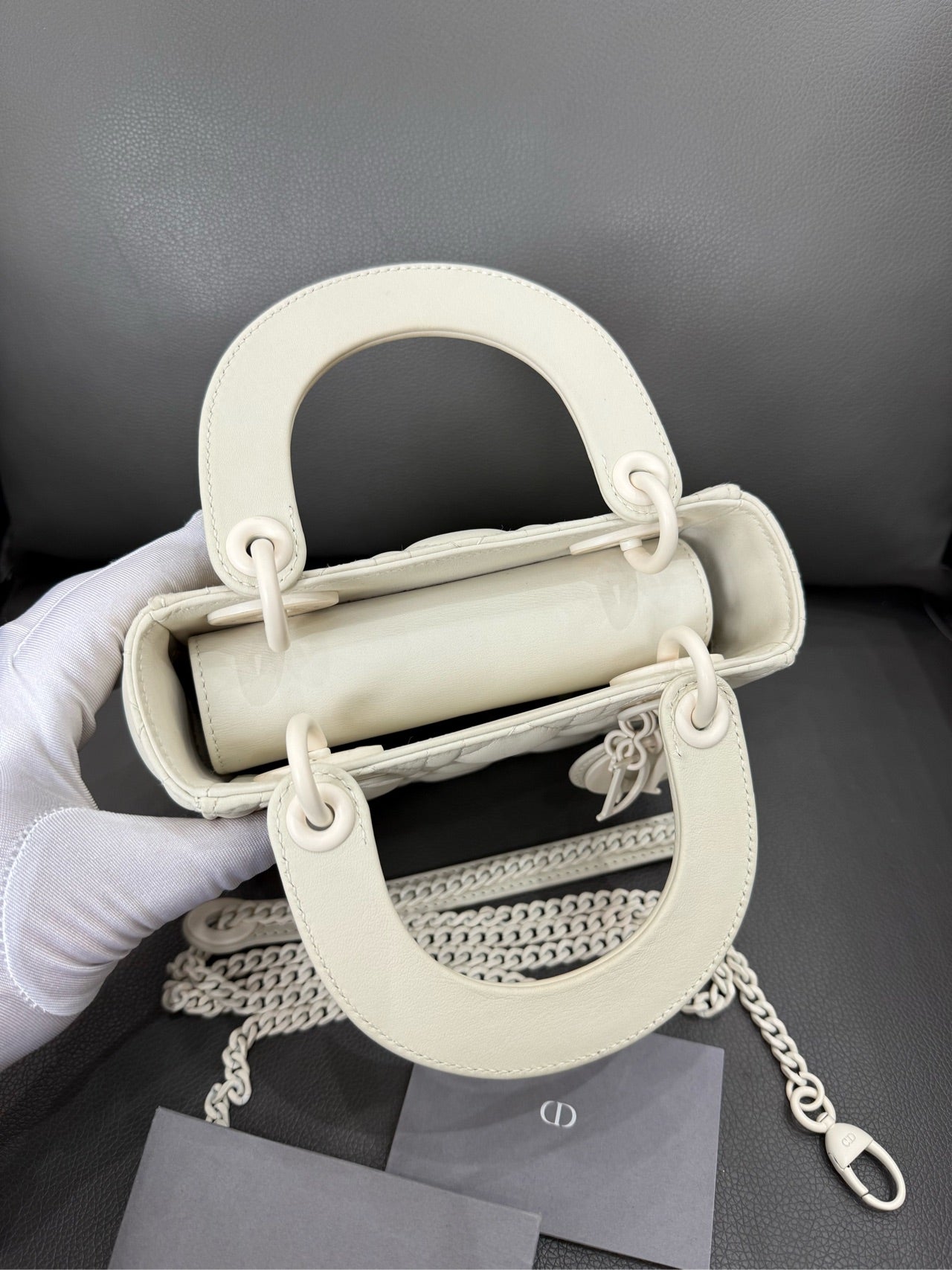Dior - Lady Dior My ABCDior - Matte lambskin leather - White with White-tone Hardware - (Small)