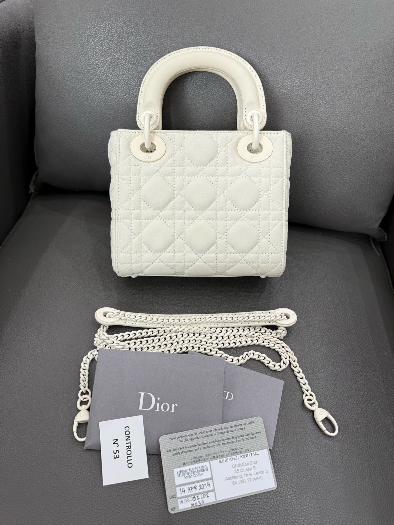 Dior - Lady Dior My ABCDior - Matte lambskin leather - White with White-tone Hardware - (Small)